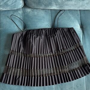 Club Monaco Charcoal Pleated Skirt